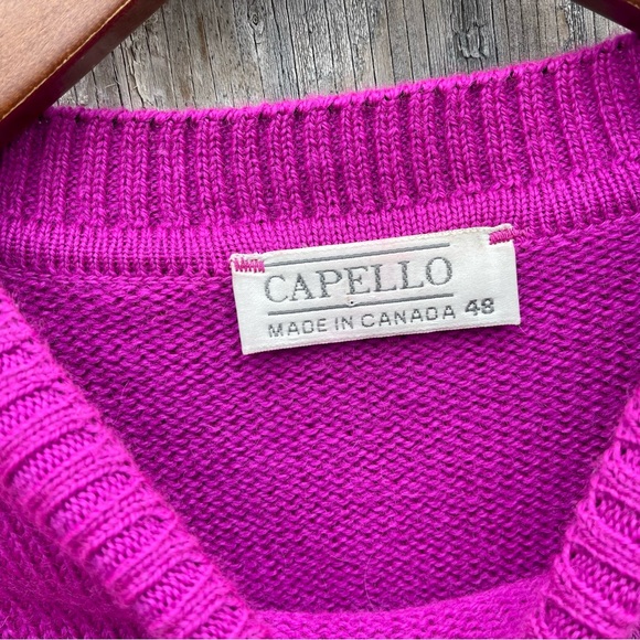 Capello VINTAGE 100% Wool Magenta Fairisle Knit Nordic Sweater - Picture 7 of 16